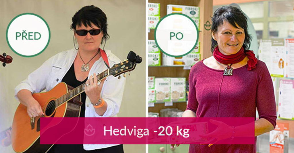 Paní Hedvigu trápila kila navíc již několik let, a rezignovala držet diety. Na radu své kamarády, která upravila stravu a cítila se lépe, navštívila výživovou poradnu NATURHOUSE v Praze Opatově. Po půl roce má dole 20 kg, zeštíhlela přes boky o 15 cm a cítí se vitální.
